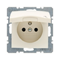 Earthed socket with cream cover