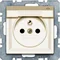 Earthed socket with cream gloss cover