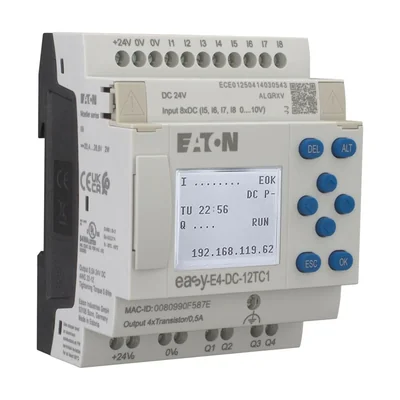 EASY-E4-DC-12TC1 easyE4 24VDC, 8DI(4AI), 4DO-T, con pantalla