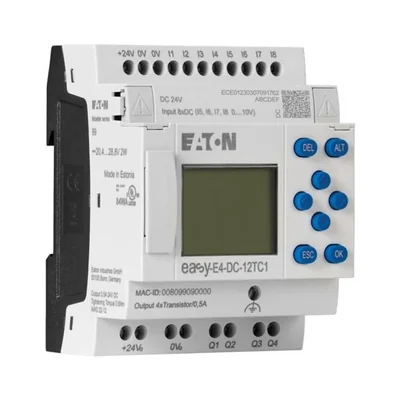 EASY-E4-DC-12TC1 easyE4 24VDC, 8DI(4AI), 4DO-T, s displejem
