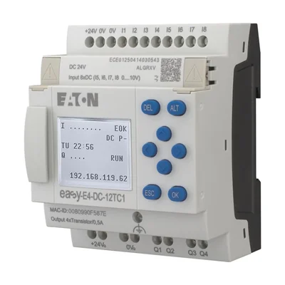 EASY-E4-DC-12TC1 easyE4 24VDC, 8DI(4AI), 4DO-T, s displejem