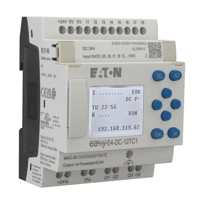 EASY-E4-DC-12TC1 easyE4 24VDC, 8DI(4AI), 4DO-T, with display