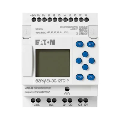 EASY-E4-DC-12TC1P easyE4 Push-in 24VDC, 8DI(4AI), 4DO-T, mit Display