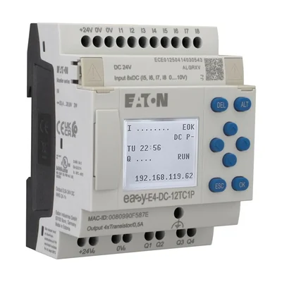 EASY-E4-DC-12TC1P easyE4 Push-in 24VDC, 8DI(4AI), 4DO-T, mit Display