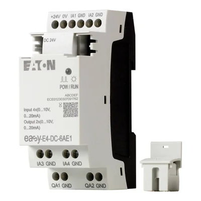 EASY-E4-DC-6AE1 rallonge easyE4 24VDC, 4AI, 2AO (0/4..20mA/0..10VDC)