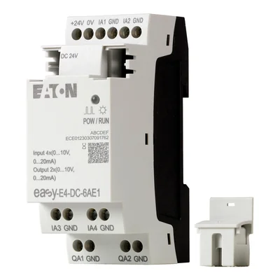 EASY-E4-DC-6AE1 rallonge easyE4 24VDC, 4AI, 2AO (0/4..20mA/0..10VDC)