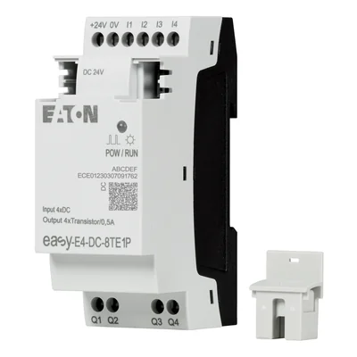 EASY-E4-DC-8TE1P easyE4 Extensión de inserción 24VDC, 4DI, 4DO-T