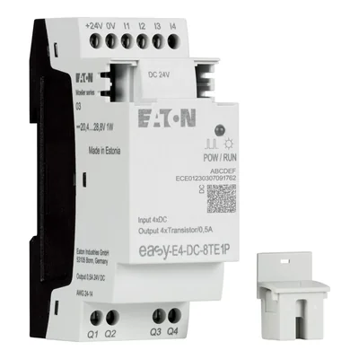 EASY-E4-DC-8TE1P easyE4 Prodlužovací konektor s push-in konektorem 24 V DC, 4DI, 4DO-T
