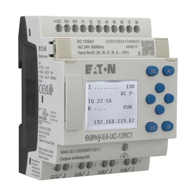 EASY-E4-UC-12RC1 easyE4 12–24 V DC, 24 V AC, 8 DI (4 AI), 4 DO-R, mit Display