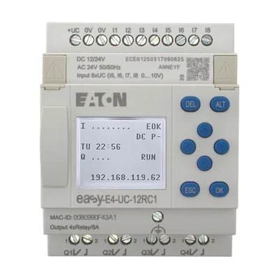 EASY-E4-UC-12RC1 easyE4 12-24VDC, 24VAC, 8DI(4AI), 4DO-R, with display