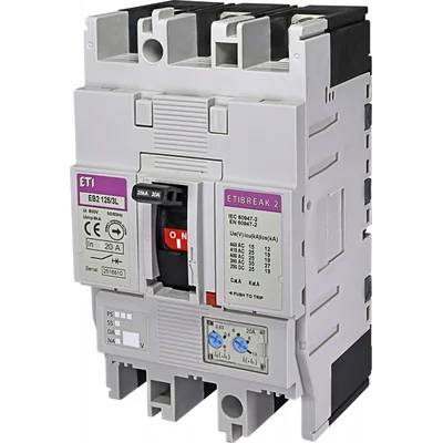 EB2 125/3L 20A 3p Power circuit breaker 3P, 25kA, TM trip