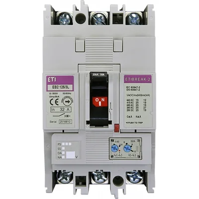 EB2 125/3L 32A 3p Wyłącznik mocy 3P, 25kA, wyzw. TM