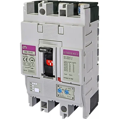 EB2 125/3S 100A 3p Interruptor automático de potencia 3P, 36kA, disparo TM