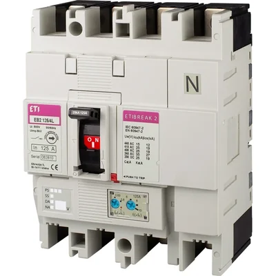 EB2 125/4H 20A 4p Interruptor automático de potencia 4P, 65kA, disparo TM