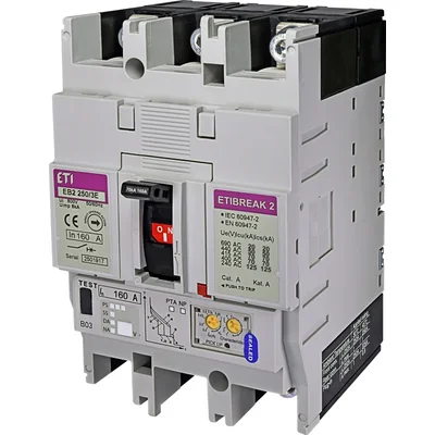 EB2 250/3E 160A 3-poliger Leistungsschalter, 3-polig, 70 kA, elektronische Auslösung