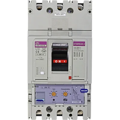 EB2 400/3E 250A 3-poliger Leistungsschalter, 3-polig, 50 kA, elektronische Auslösung