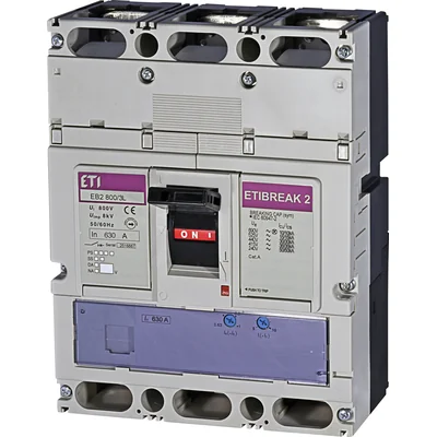 EB2 800/3L 630A 3p Interruptor automático de potencia 3P, 36kA, disparo TM