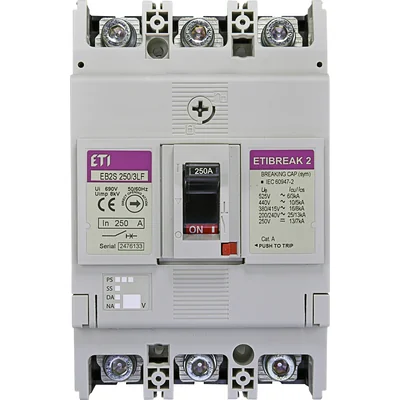 EB2S 250/3LF 250A 3p Wyłącznik mocy 3P, 16kA, wyzw. TM (bez regulacji)