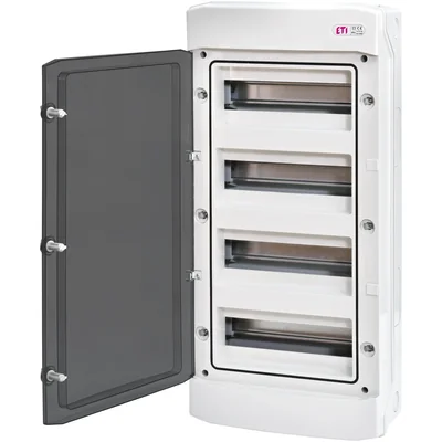 ECH-48PT-s Surface-mounted housing 48 mod, IP-65 transparent door, (N-split)
