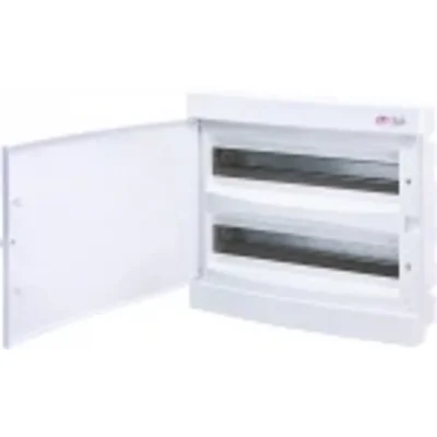 ECM 2x18PO-s Unterputzgehäuse, 2 Reihen mit je 18 Modulen, weiße Türen