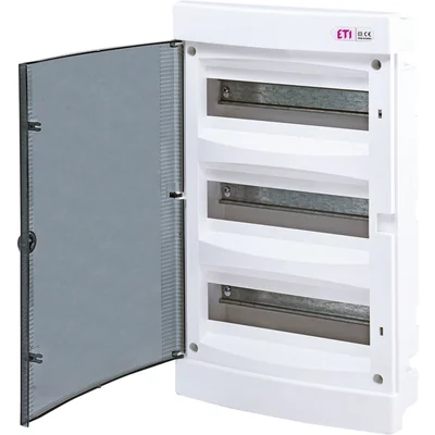ECM36PT-s Flush-mounted housing, 3 rows of 12 modules, transparent door