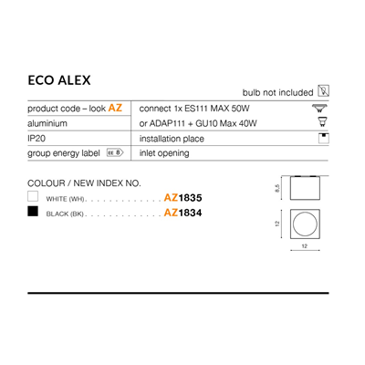 ECO ALEX Plafonnier blanc