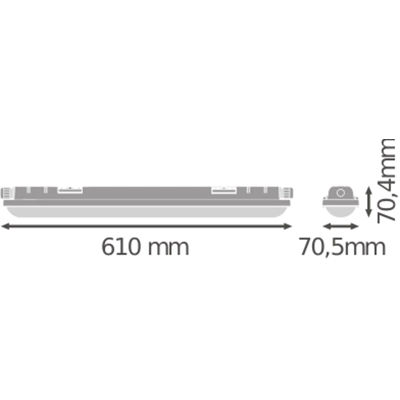 ECO CLASS DAMP PROOF GEN 2 Luminaire LED hermétique 21W 2520lm IP65 6500K CW 610mm gris