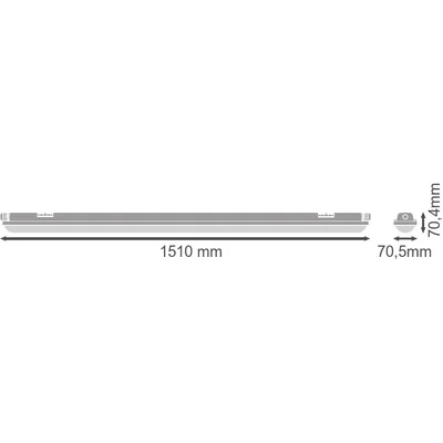 ECO CLASS HUMEDAD GEN 2 Luminaria LED Hermética 52W 6240lm IP65 6500K CW 1510mm gris