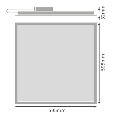 ECO GEN 2 PANEL LED-Panel 36W 3600lm 4000K IP40/20 120° 60x60cm quadratisch weiß