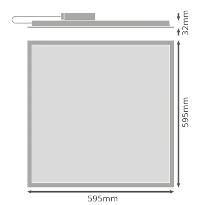 ECO GEN 2 PANEL Panel LED 36W 3600lm 4000K IP40/20 120° 60x60cm cuadrado blanco