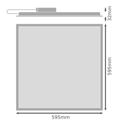 ECO GEN 2 PANEL Pannello LED 36W 3600lm 4000K IP40/20 120° 60x60cm quadrato bianco
