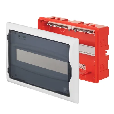 ECONOMIC BOX distribution board 1x12 PE+N flush-mounted IP 40 - smoke color