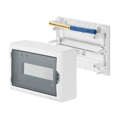 ECONOMIC BOX Verteilerkasten 1x12 PE+N Aufputzmontage IP 40 - Rauchglas