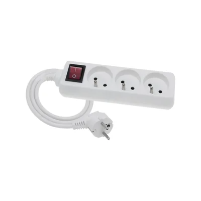 ECONOMIC Extension cord 3 sockets with/u switch 1.5m H05VV-F 3x1 white