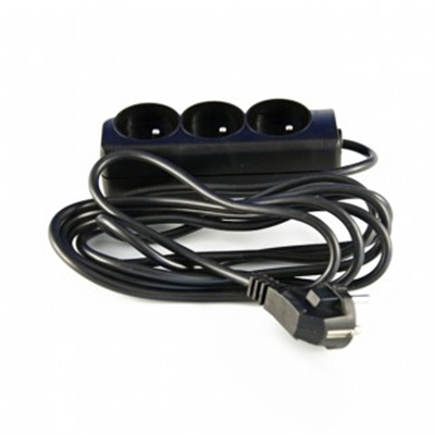 ECONOMIC Extension cord 3 sockets w/u 3m H05VV-F 3x1 black