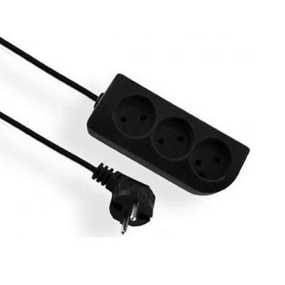 ECONOMIC Extension cord 3 sockets w/u 5m H05VV-F 3x1 black