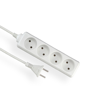 ECONOMIC Extension cord 4 sockets b/u 5m H05VV-F 2x1 white