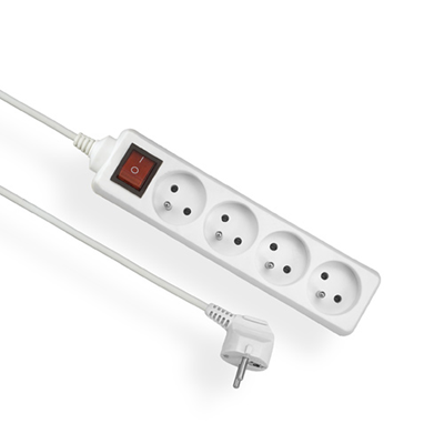 ECONOMIC Extension cord 4 sockets with/u switch 1.5m H05VV-F 3x1 white