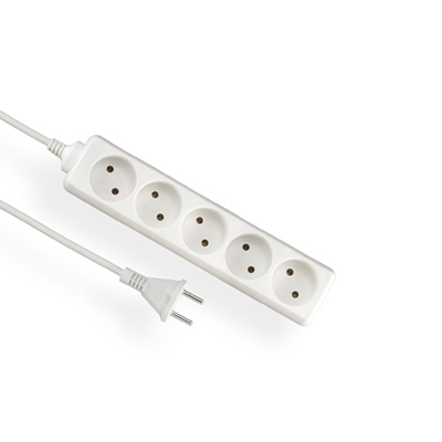 ECONOMIC Extension cord 5 sockets b/u 3m H05VV-F 2x1 white