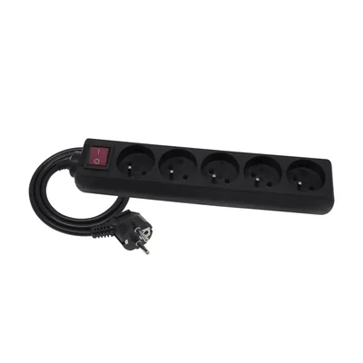 ECONOMIC Extension cord 5 sockets with/u switch 3m H05VV-F 3x1 black