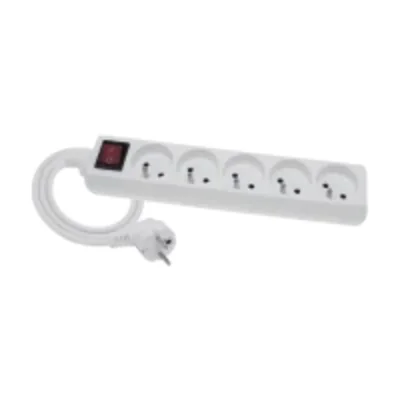 ECONOMICA Prolunga 5 prese con/senza interruttore 1,5m H05VV-F 3x1 bianco