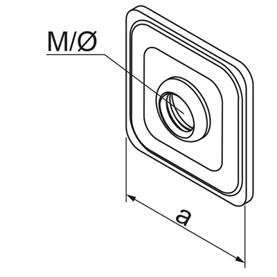Ecrou renforcé, galvanisé, épaisseur 3mm, largeur 43mm
