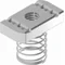 Ecrou rhombique à ressort, zingué, filetage 12mm, épaisseur 8mm, hauteur 33mm