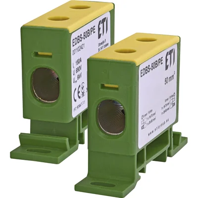 EDBS-50B/PE Klemme 150A 1-polig 16-70mm2 PE für Al/Cu gelbgrüne Drähte