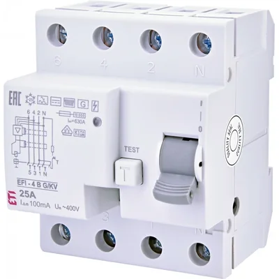 EFI-4 B G/KV 25/0.1 Wyłącznik różnicowoprądowy Typ B, krótkozwłoczny
