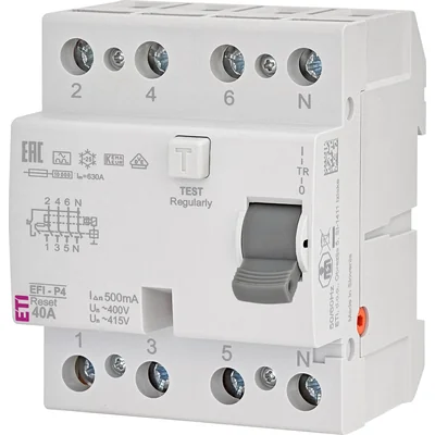 EFI-P4R A 40/0,5 Differenzialschutzschalter - mit Rückstellfunktion
