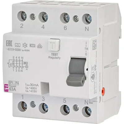 EFI-P4R A 63/0,03 Differenzialschutzschalter - mit Rückstellfunktion