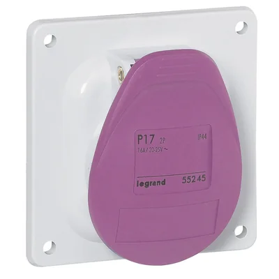 Einbausteckdose 2P 16A 24V violett IP44