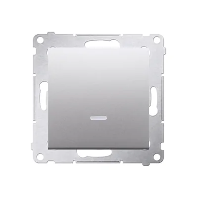 Einpoliger Schalter mit LED-Hintergrundbeleuchtung (Modul) 10A 250V Schnellanschlüsse silber (metallic)