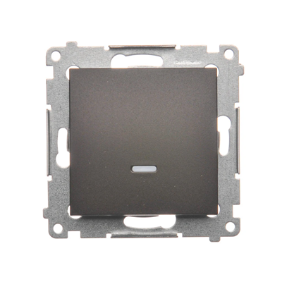 Einpoliger Schalter mit LED-Hintergrundbeleuchtung (Modul) 230V, mattbronzemetallic